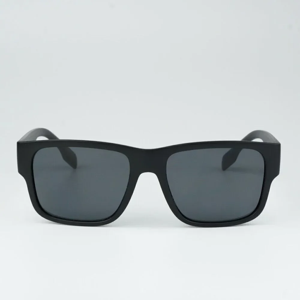 NEW Burberry BE4358 KNIGHT 346481 Matte Black Dark Grey Polarized Men Sunglasses